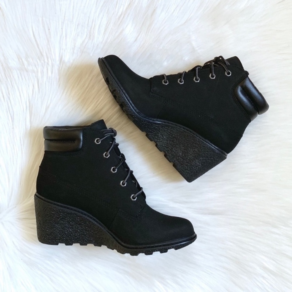 Timberland Black Amston 6” Wedge Booties - Picture 3 of 7